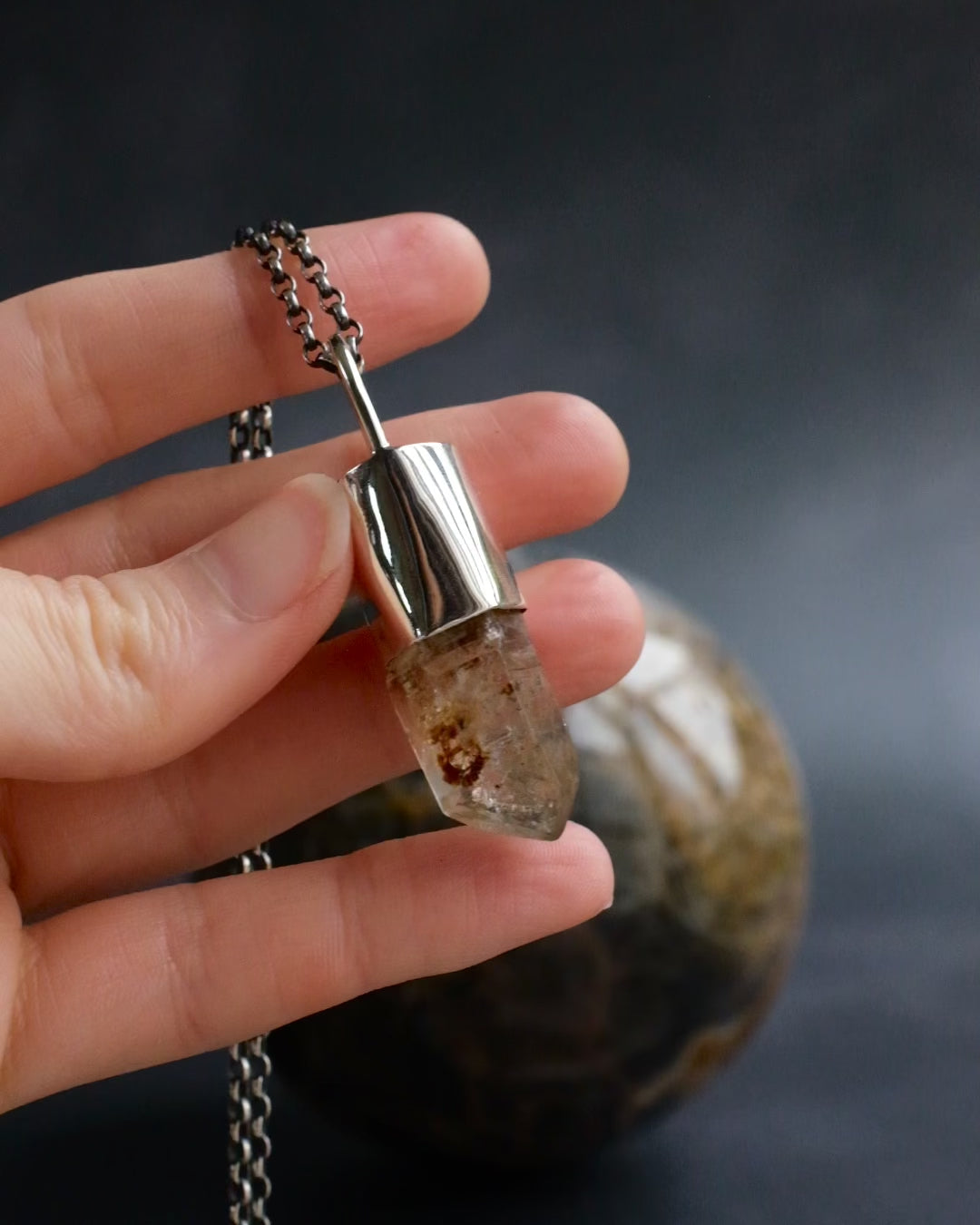 Petroleum Quartz Sterling Silver Necklace #2