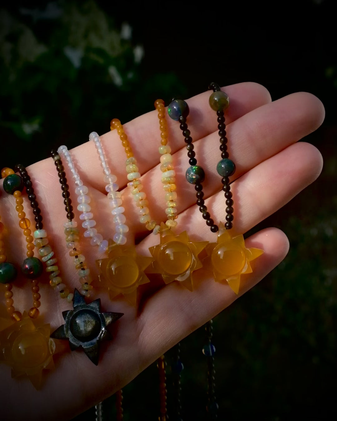 Yellow Onyx Solaris Beaded Necklace