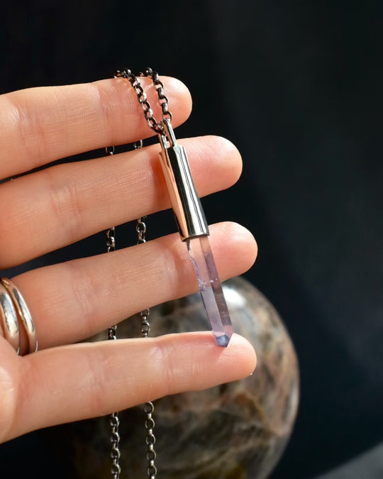 Tanzine Aura Quartz Sterling Silver Necklace #4