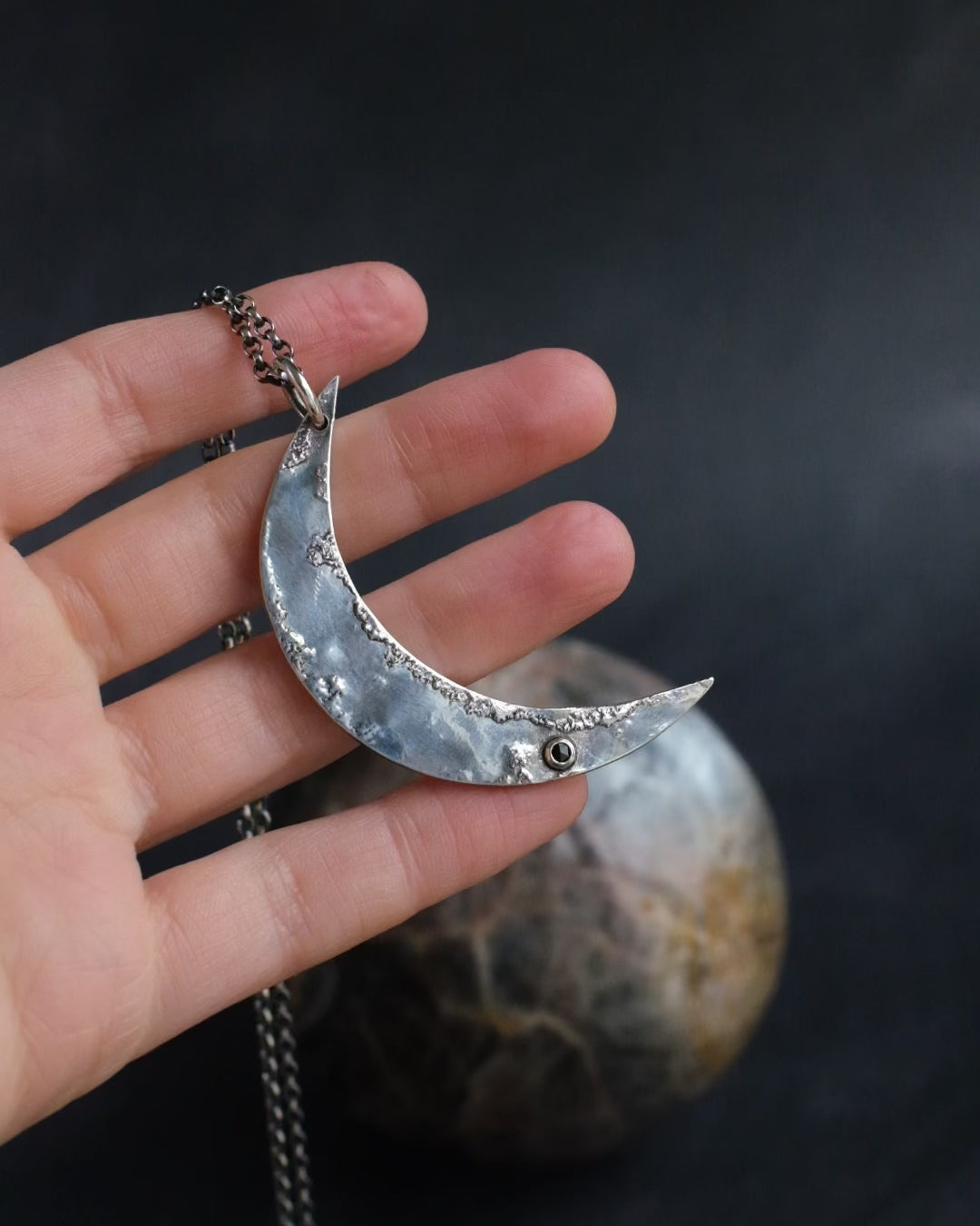 Large Crescent Moon Necklace #1