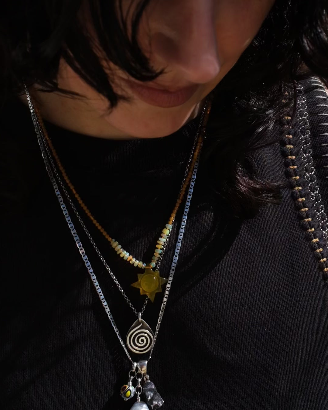 Yellow Onyx Solaris Beaded Necklace