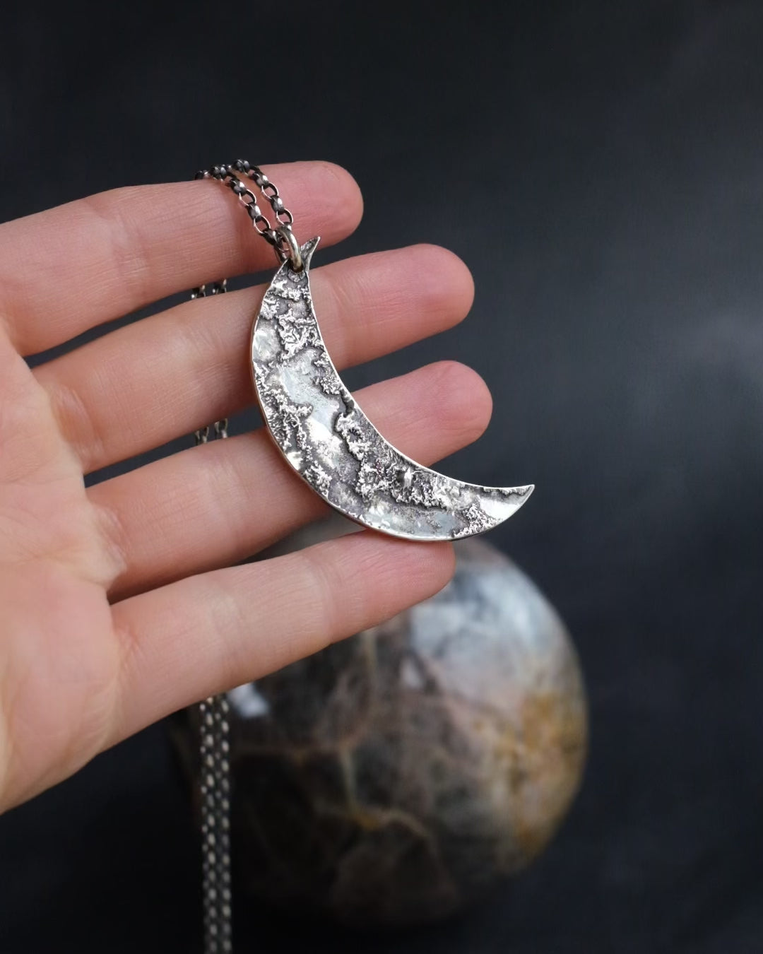 Large Crescent Moon Necklace #2