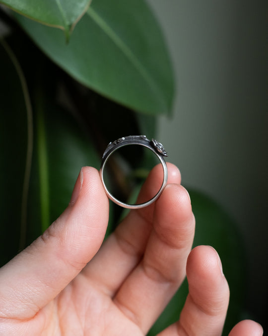 Rose Ring in Sterling Silver - Size R 3/4