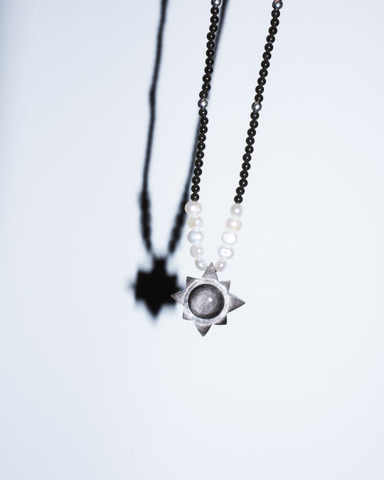 Obsidian Blackstar Solaris Beaded Necklace