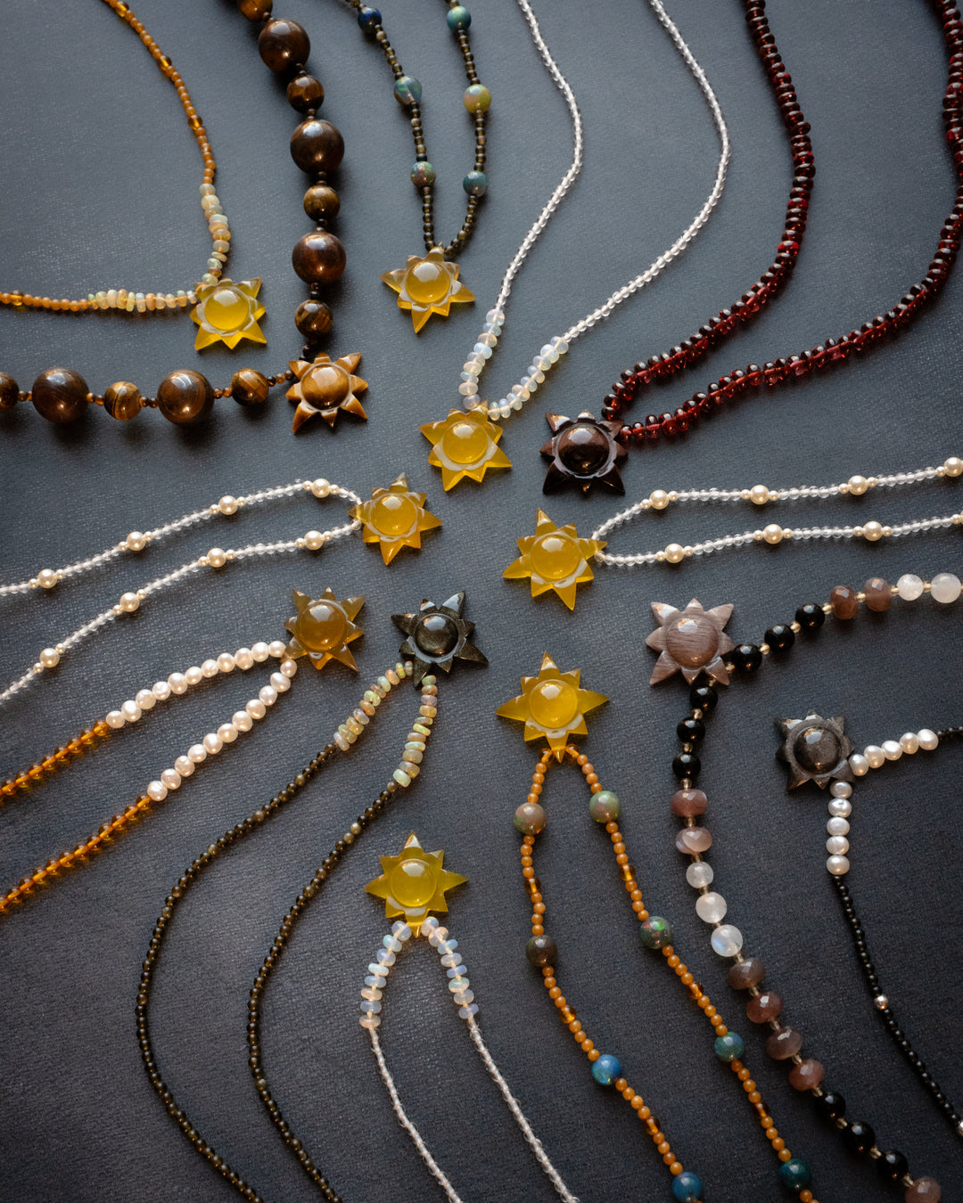 Yellow Onyx Solaris Beaded Necklace