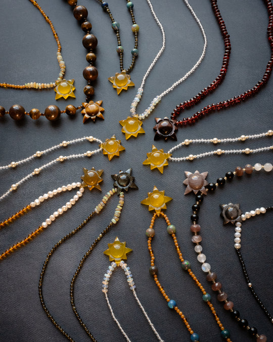 Yellow Onyx Solaris Beaded Necklace