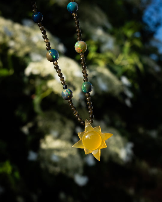 Yellow Onyx Solaris Beaded Necklace