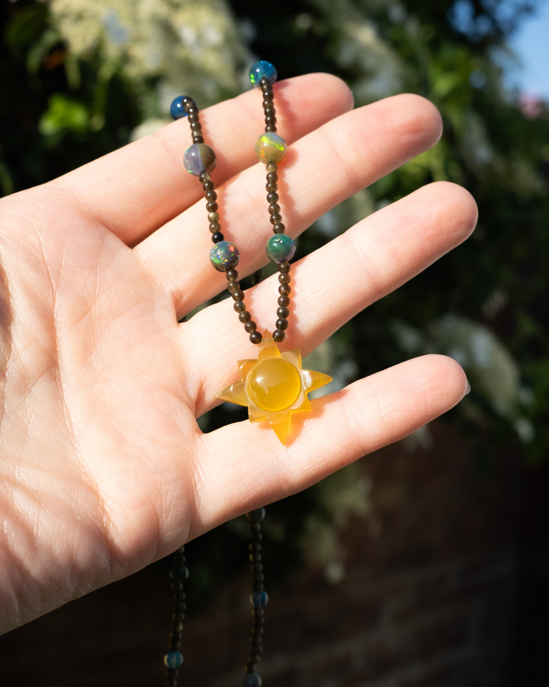 Yellow Onyx Solaris Beaded Necklace