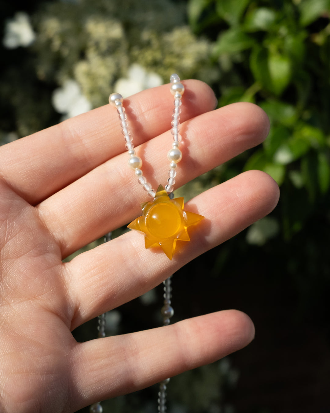 Yellow Onyx Solaris Beaded Necklace