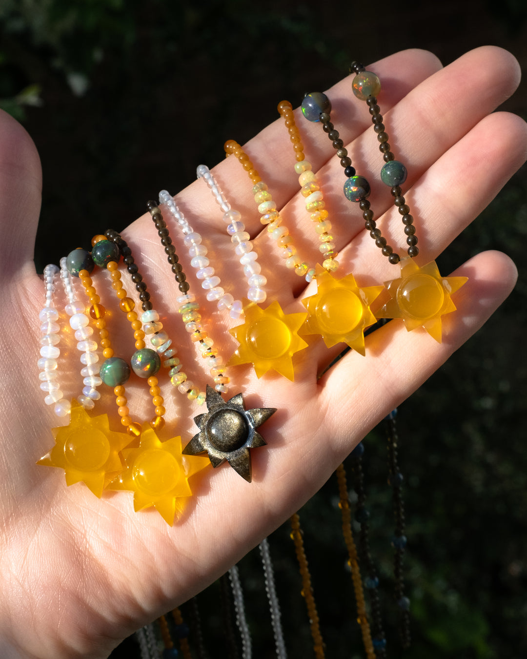 Yellow Onyx Solaris Beaded Necklace