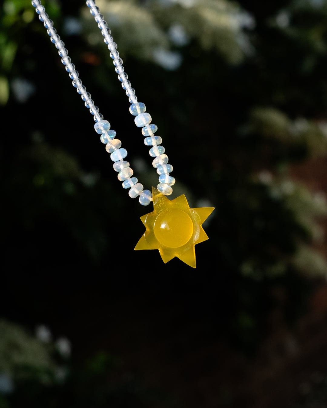 Yellow Onyx Solaris Beaded Necklace