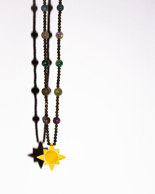 Yellow Onyx Solaris Beaded Necklace