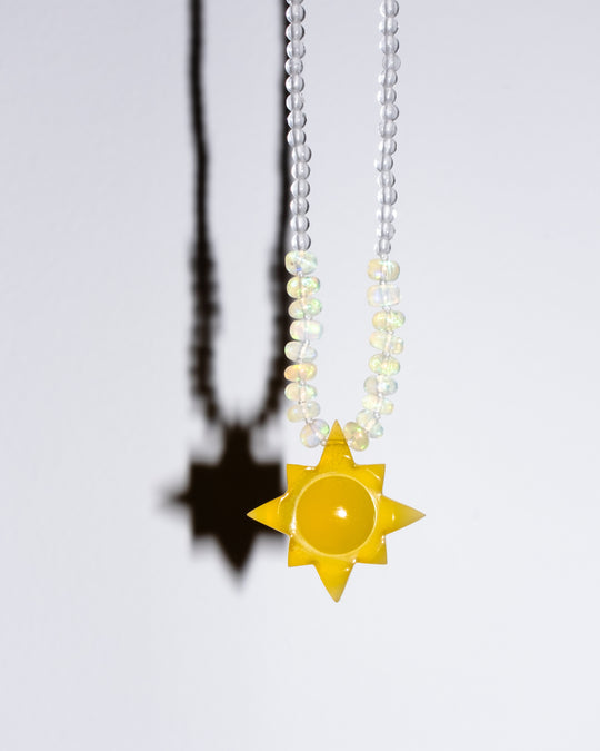 Yellow Onyx Solaris Beaded Necklace