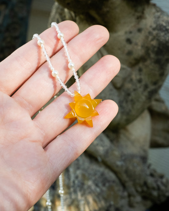 Yellow Onyx Solaris Beaded Necklace