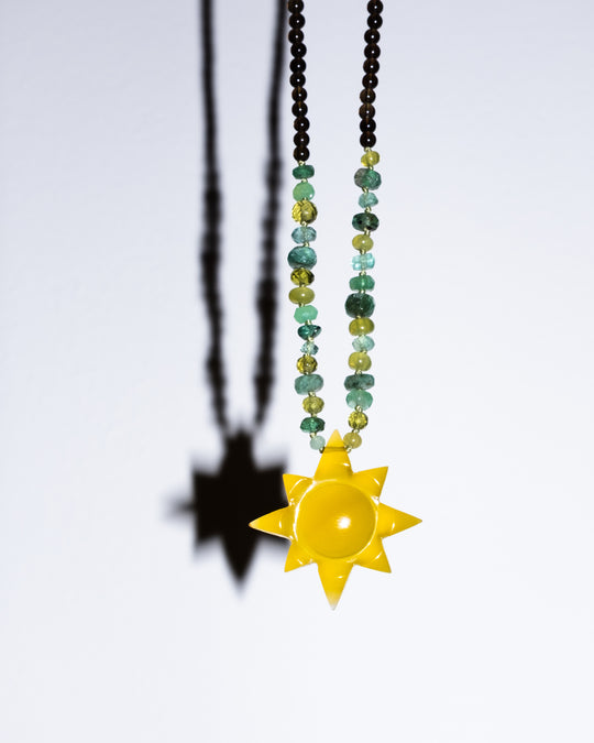 Yellow Onyx Solaris Beaded Necklace