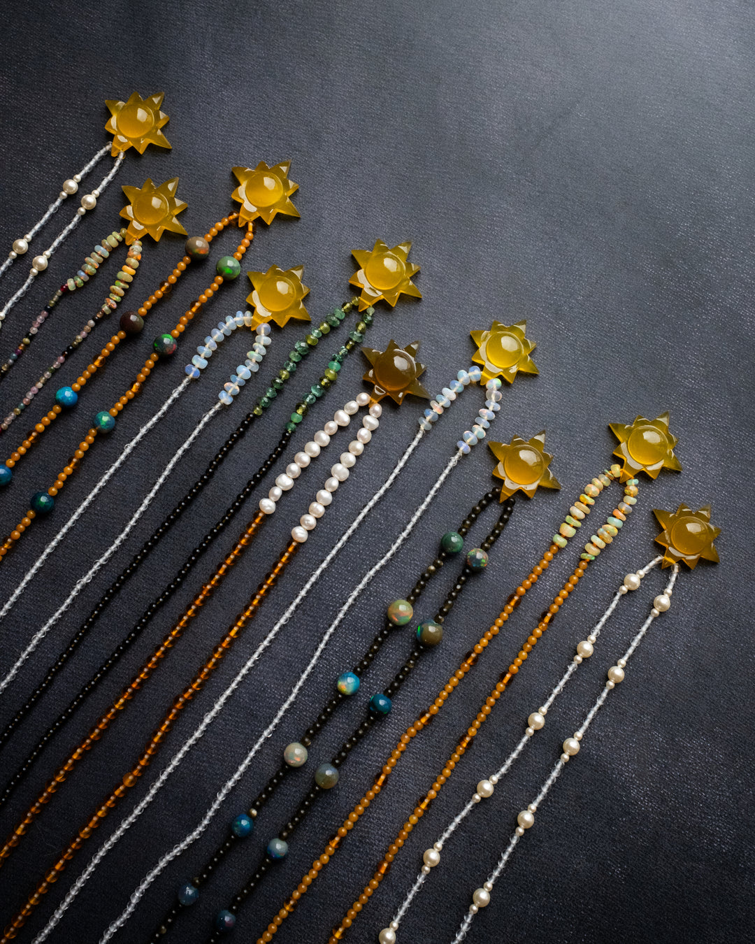 Yellow Onyx Solaris Beaded Necklace