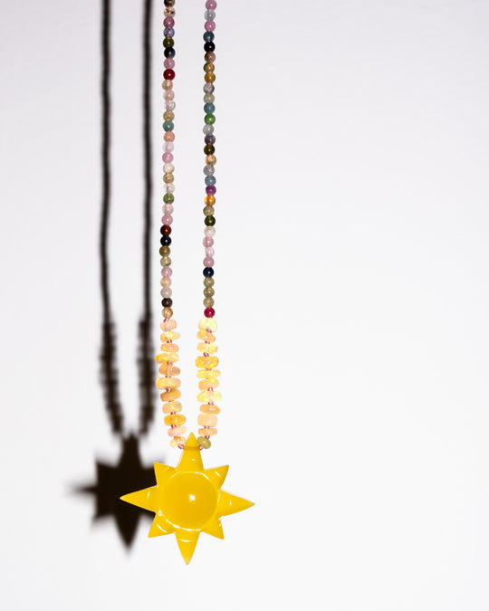 Yellow Onyx Solaris Beaded Necklace
